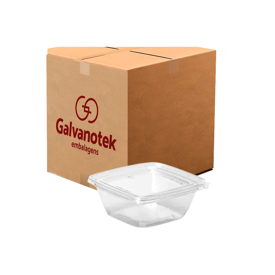 Imagem do produto G 762 Pote Quardrado C/ Lacre 237 Ml Cx100 - Cristal