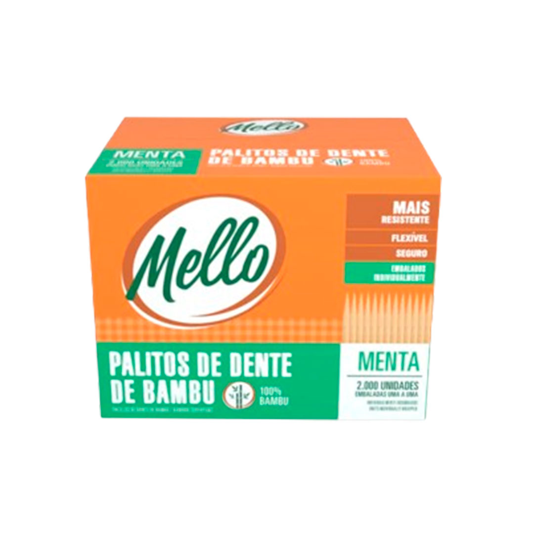 Imagem do produto Palito Dente Bambu Sachê 1A1 C/2000 Mello - Menta