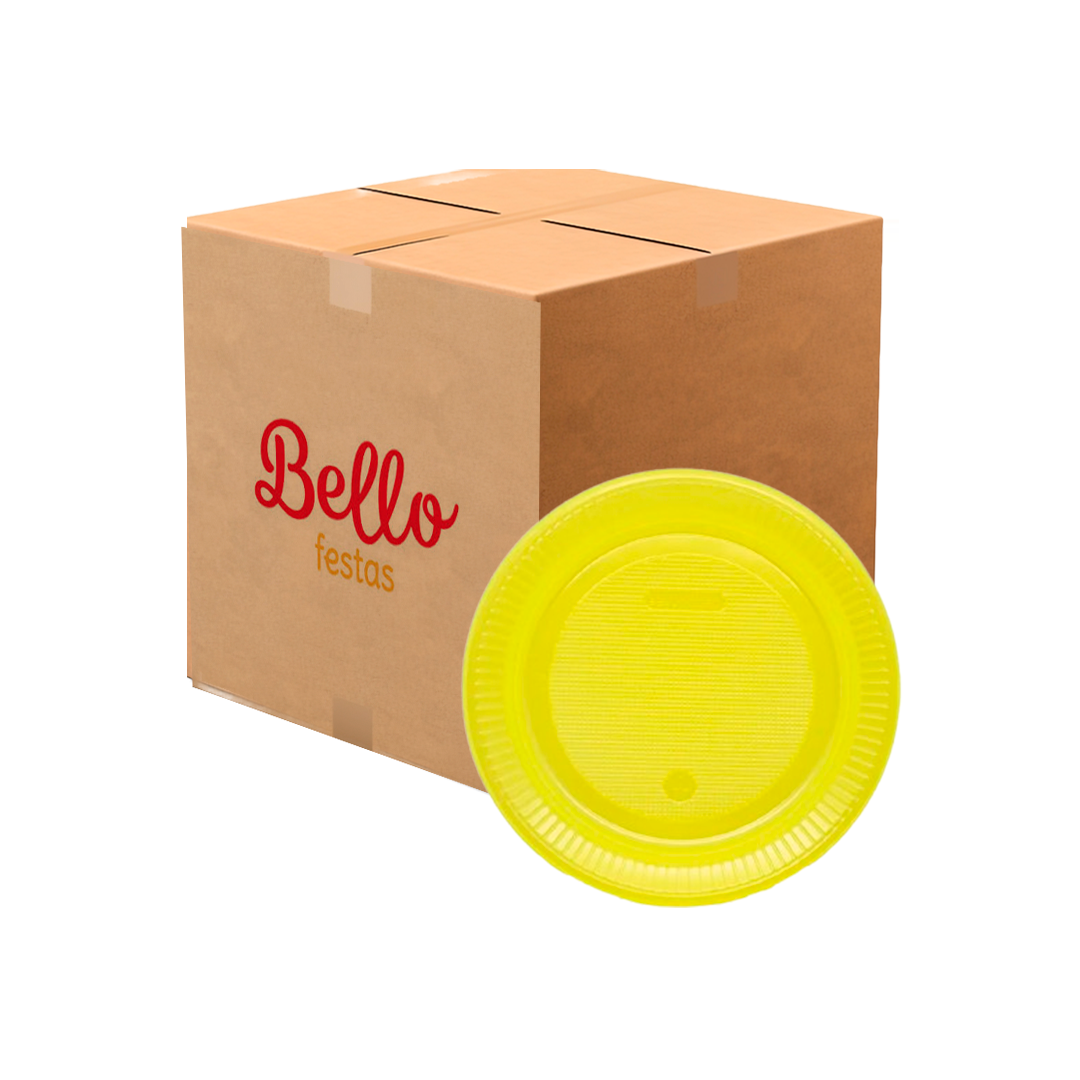 Imagem do produto Prato Plástico Pr 15 50x10 Bello Festa - Amarelo Neon