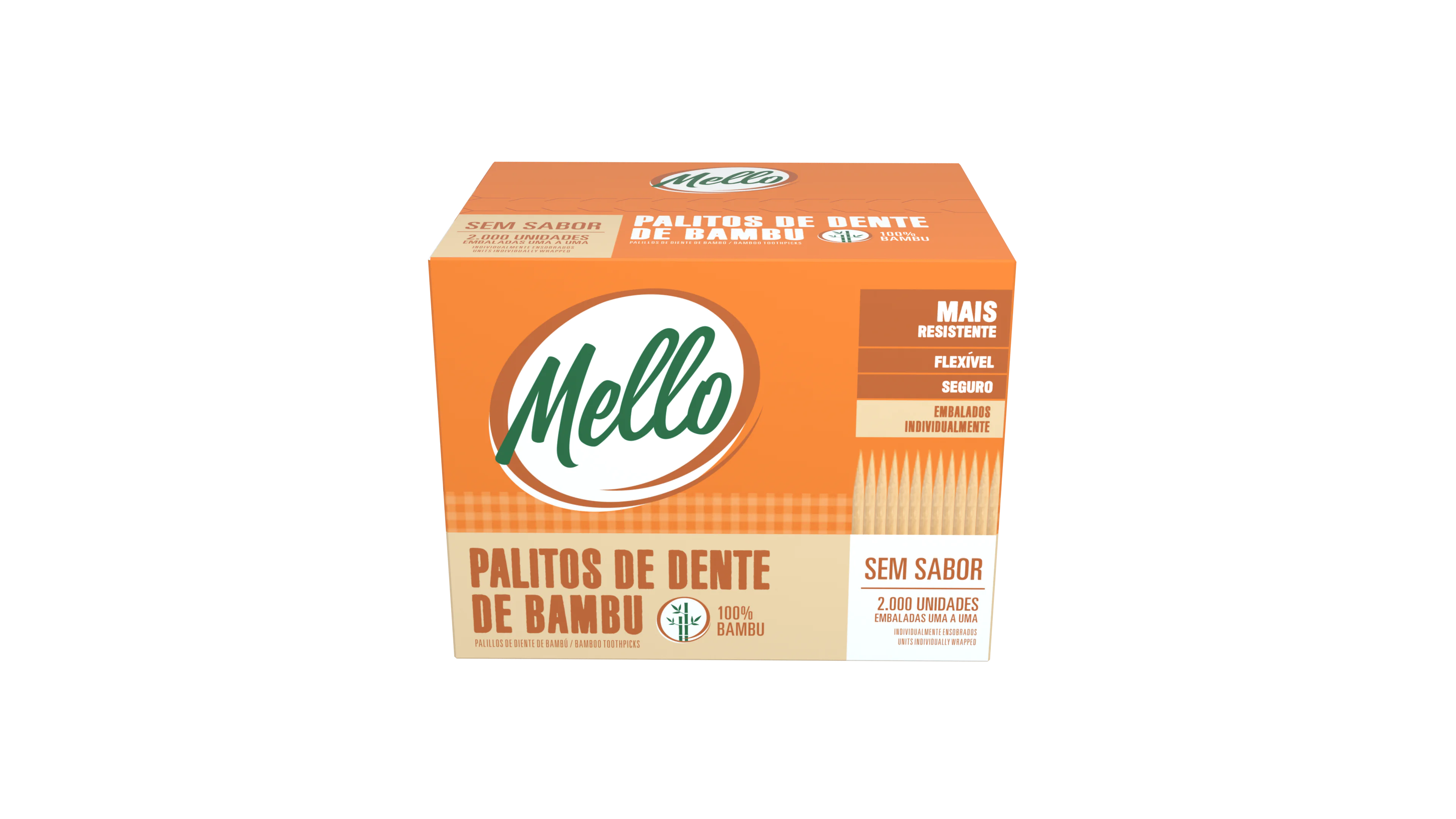 Imagem do produto Palito Dente Bambu Sachê 1A1 C/2000 Mello - Sem Sabor