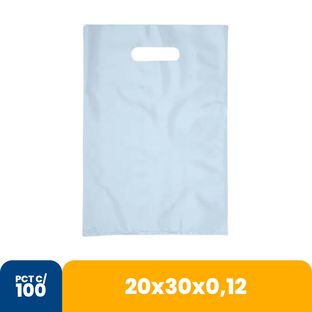 Imagem do produto Sacola Color 20x30x012 Alca Vazada Com 100 - Transparente