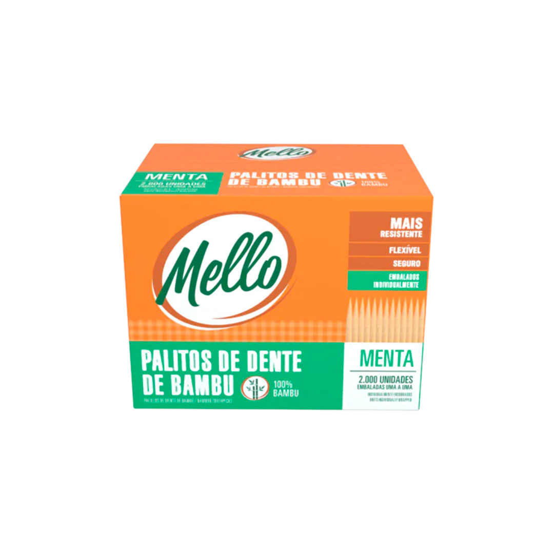 Imagem do produto Palito Dente Bambu Sachê 1A1 C/2000 Mello - Menta