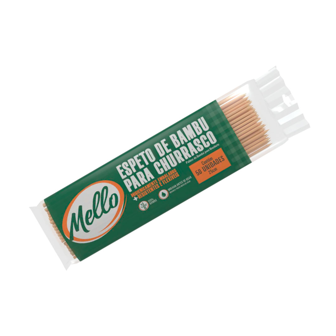 Imagem do produto Espeto Bambu 25cm Mello C/50 Un