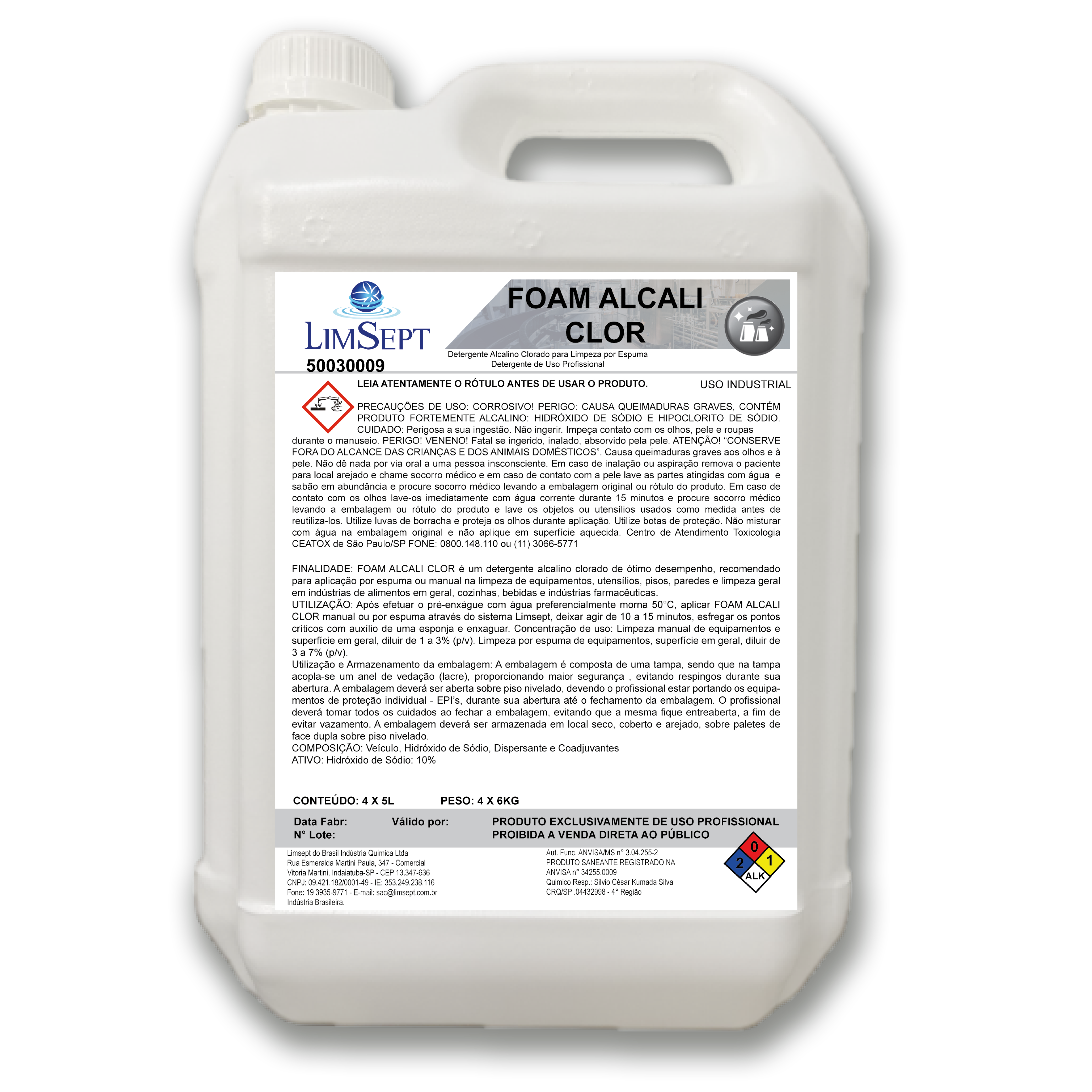 Imagem do produto Foam Alcali Clor Fd 5l Limsept