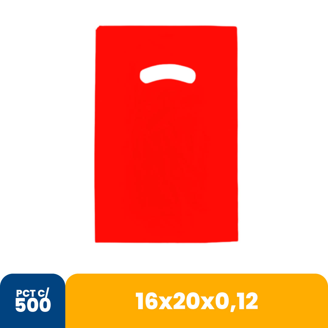 Imagem do produto Sacola Color 16 X20 X0,12 Alca Vazada C/500 - Vermelha
