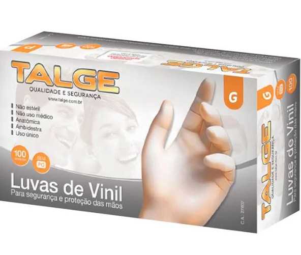Imagem do produto Luva Vinil com Pó Talge 10 Unidades - G