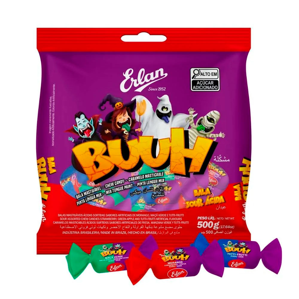 Imagem do produto Bala Mastigavel 500g Erlan - Mix Buuh