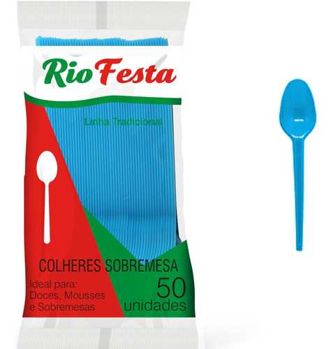 Imagem do produto Colher Sobremesa Rio Festas 20x50 - Azul Bebê