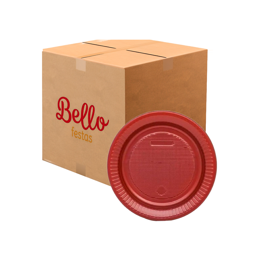 Imagem do produto Prato Plástico Pr 15 50x10 Bello Festa - Vinho Bordô