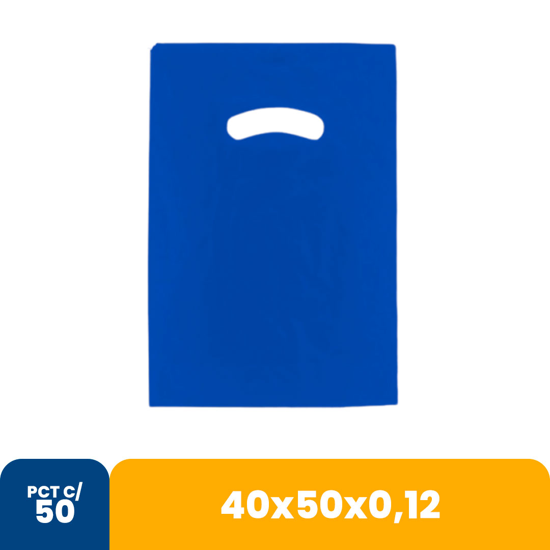Imagem do produto Sacola Color 40 X50 X0,12 Alca Vazada C/50 - Azul