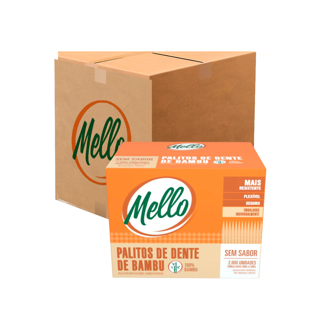 Imagem do produto Palito Dente Bambu Sachê 1A1 C/2000 Mello - Sem Sabor
