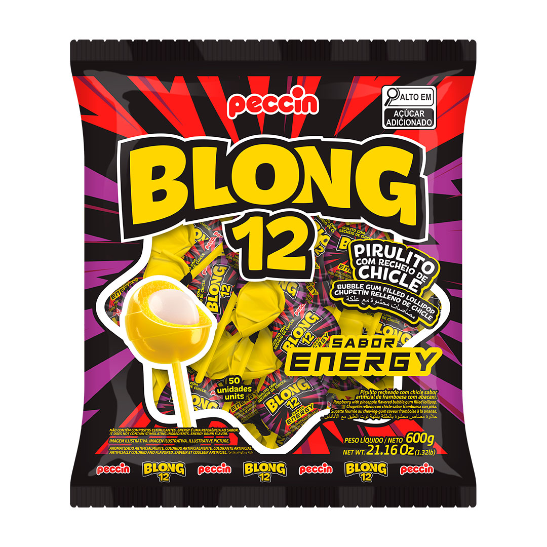 Imagem do produto Pirulito Chicle Blong 12 600g - Energy
