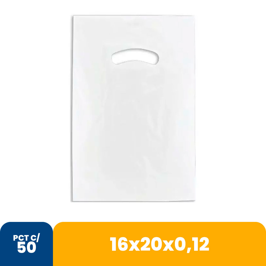 Imagem do produto Sacola Color 16 X20 X0,12 Alca Vazada C/500 - Branca