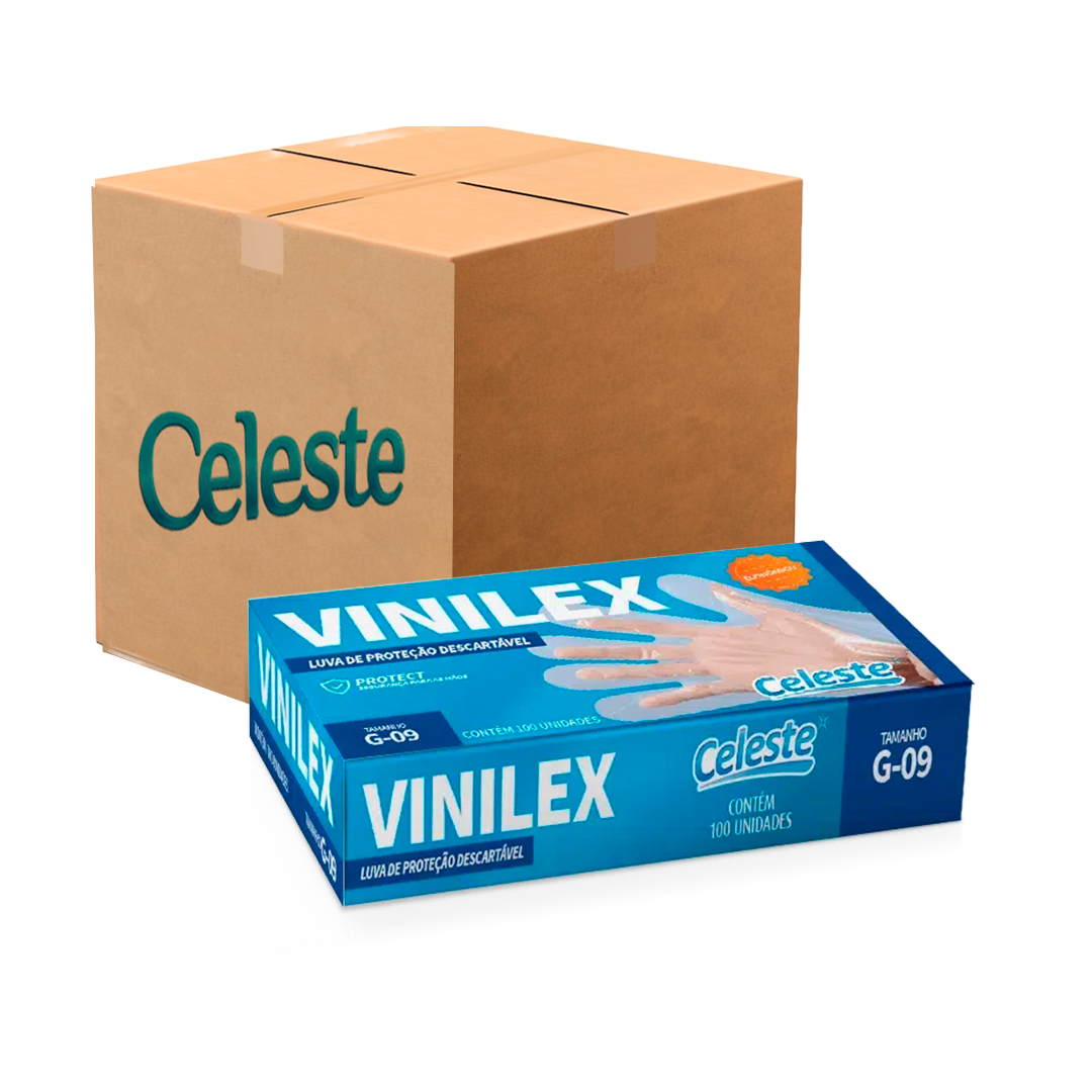 Imagem do produto Luva Viniflex Translúcida Com 100 Celeste - G
