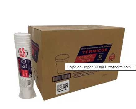 Imagem do produto Copo Isopor 300ml Pct/25 Cx/40 Ultra