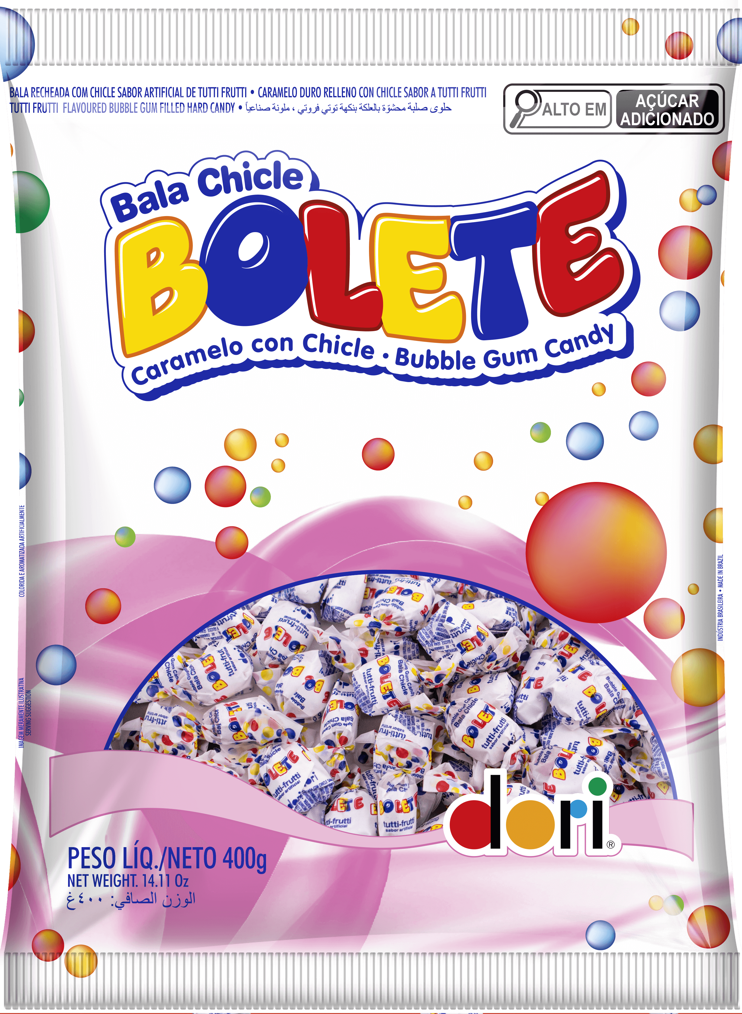 Imagem do produto Bala Dura Chicle Bolete Tutti Frutti 400g