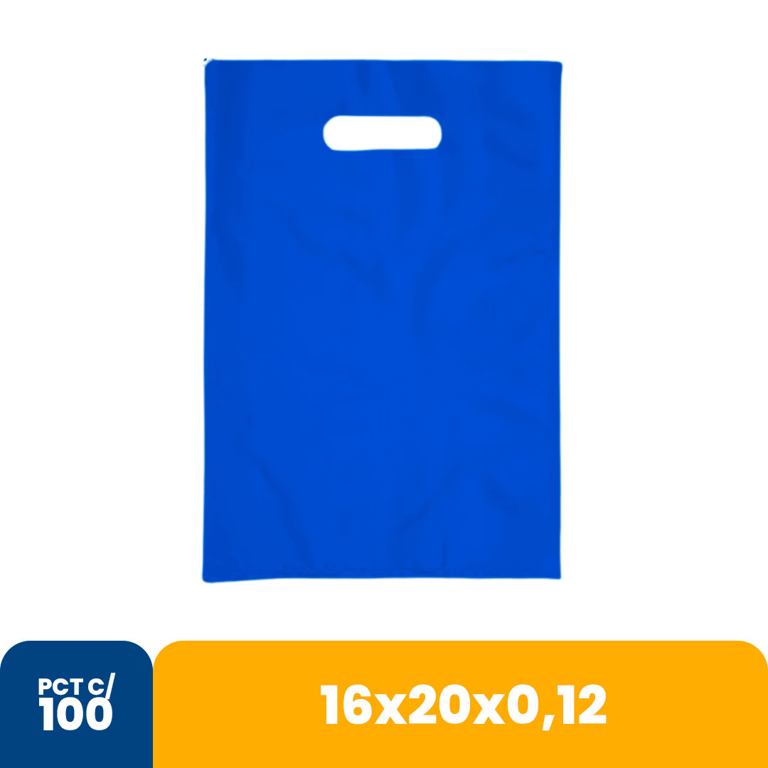 Imagem do produto Sacola Color 16x20x012 Alca Vazada Com 100 - Azul