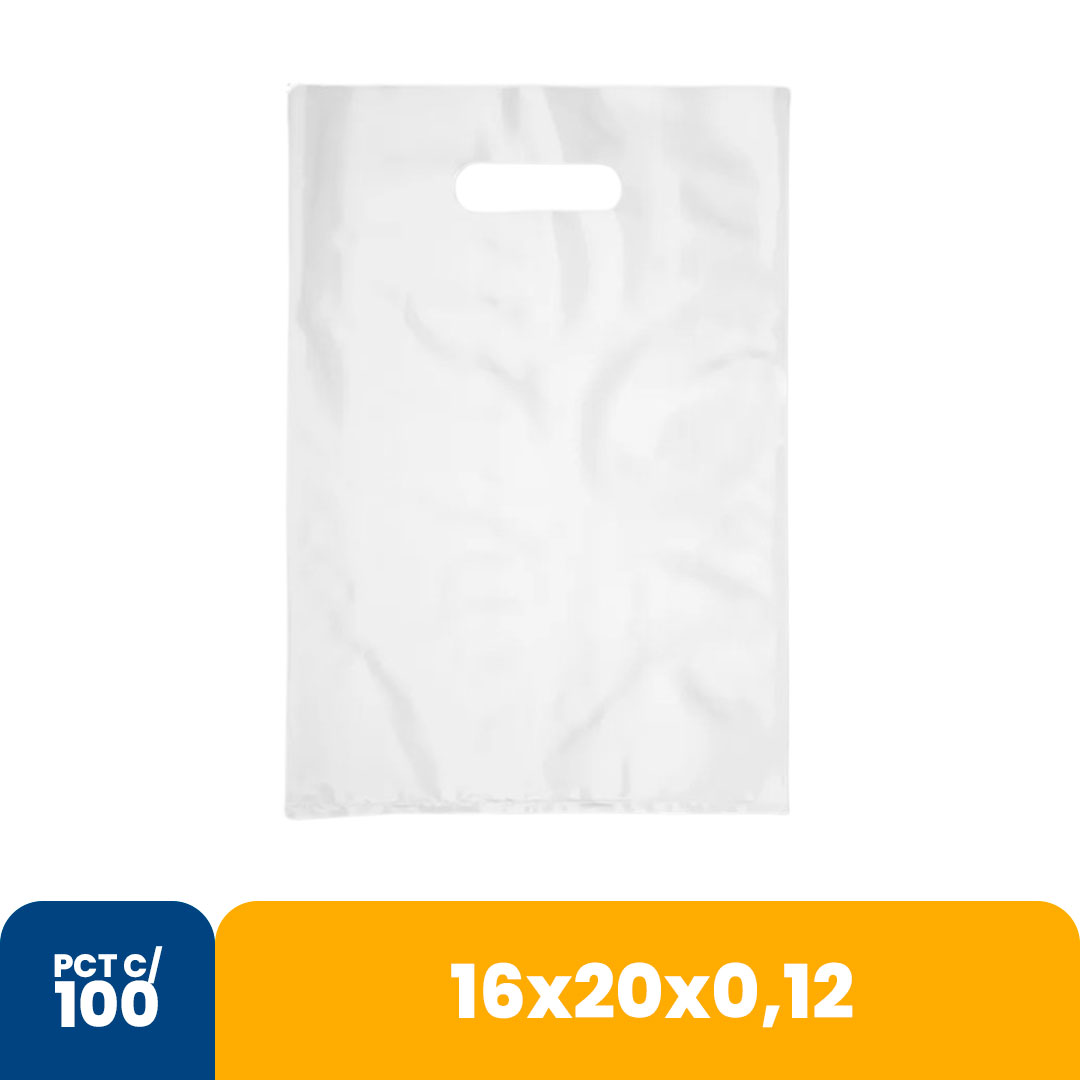 Imagem do produto Sacola Color 16x20x012 Alca Vazada Com 100 - Branco