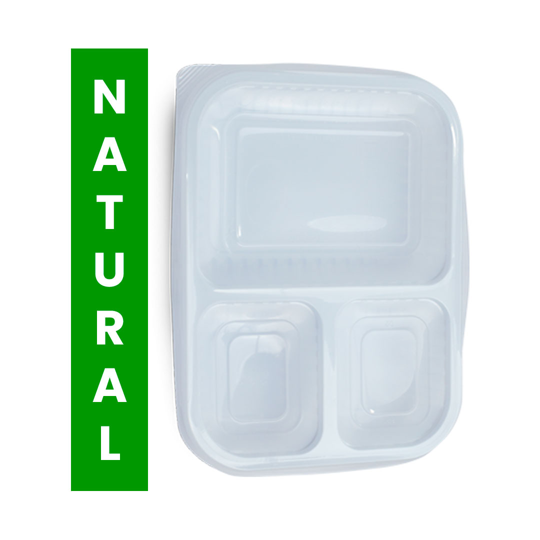 Imagem do produto Bandeja 900ml C/3 Div 15X12 Rioplast - Natural