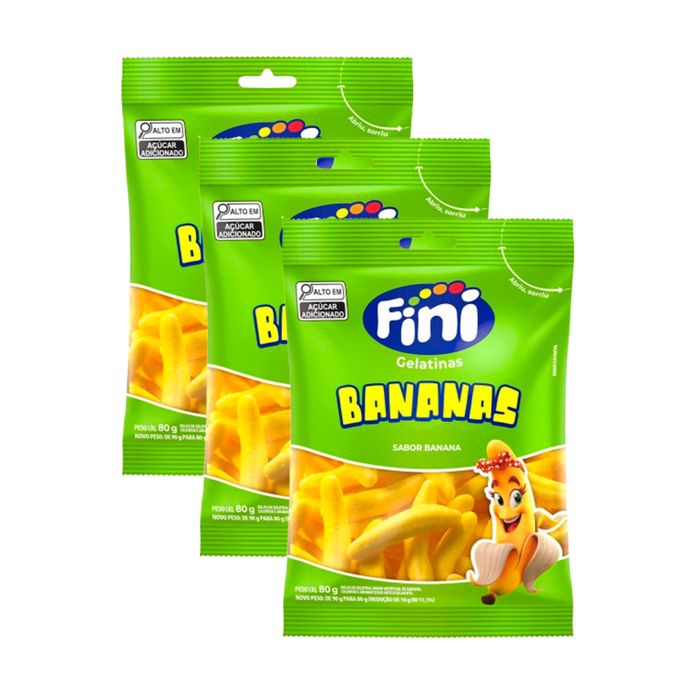 Imagem do produto Bala De Gelatina Fini 80g - Bananas