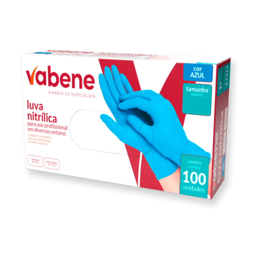 Imagem do produto Luva Nitrilica Azul C/100 Cx/10 Vabene - G