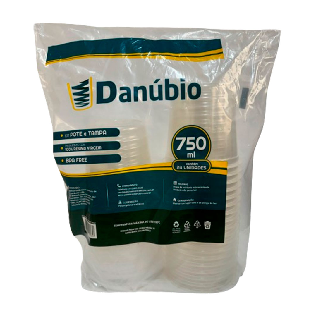 Imagem do produto Kit Pote/sobre-tampa 750 Ml 10x24 Danubio