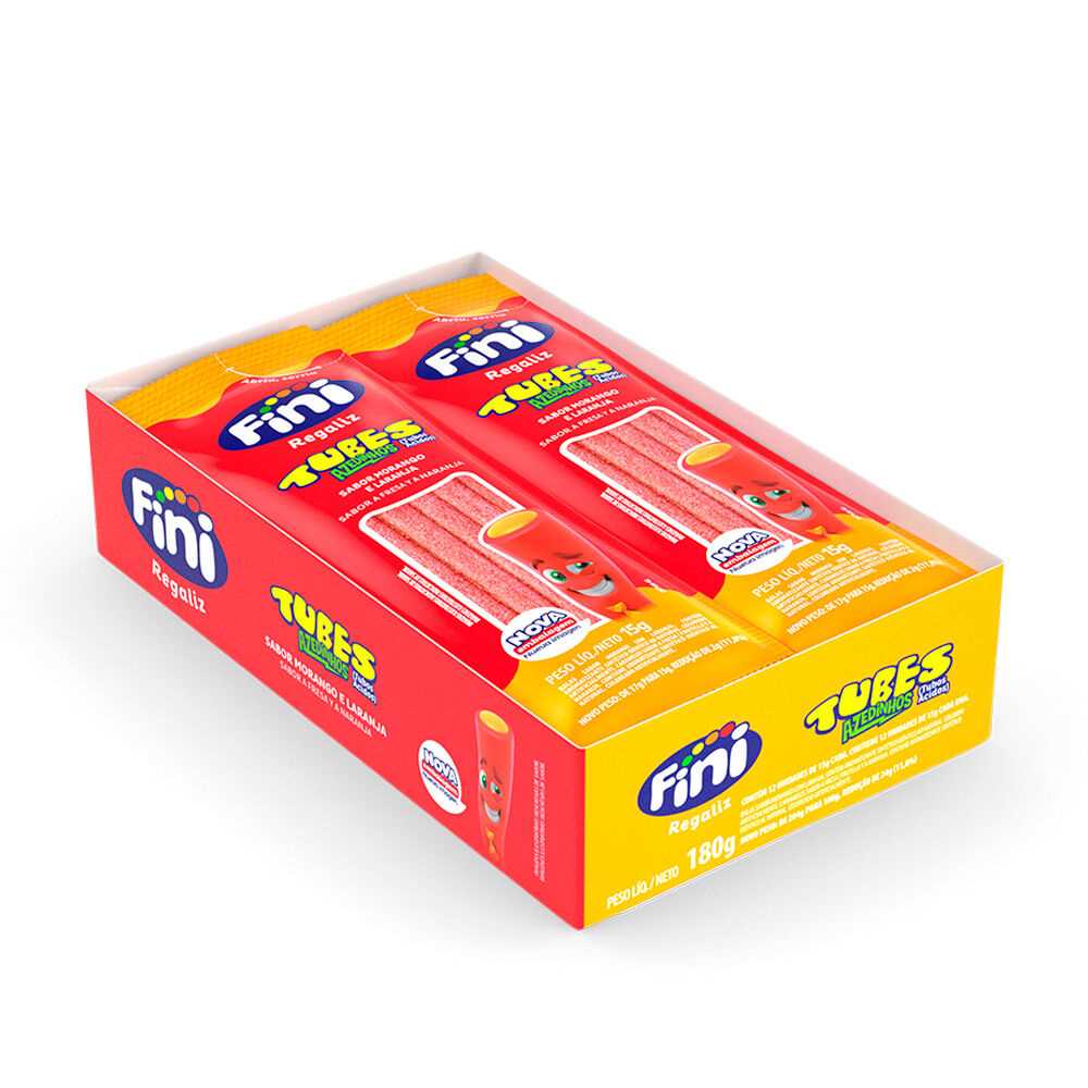 Imagem do produto Bala Tubes Fini 15g - Morango / Laranja