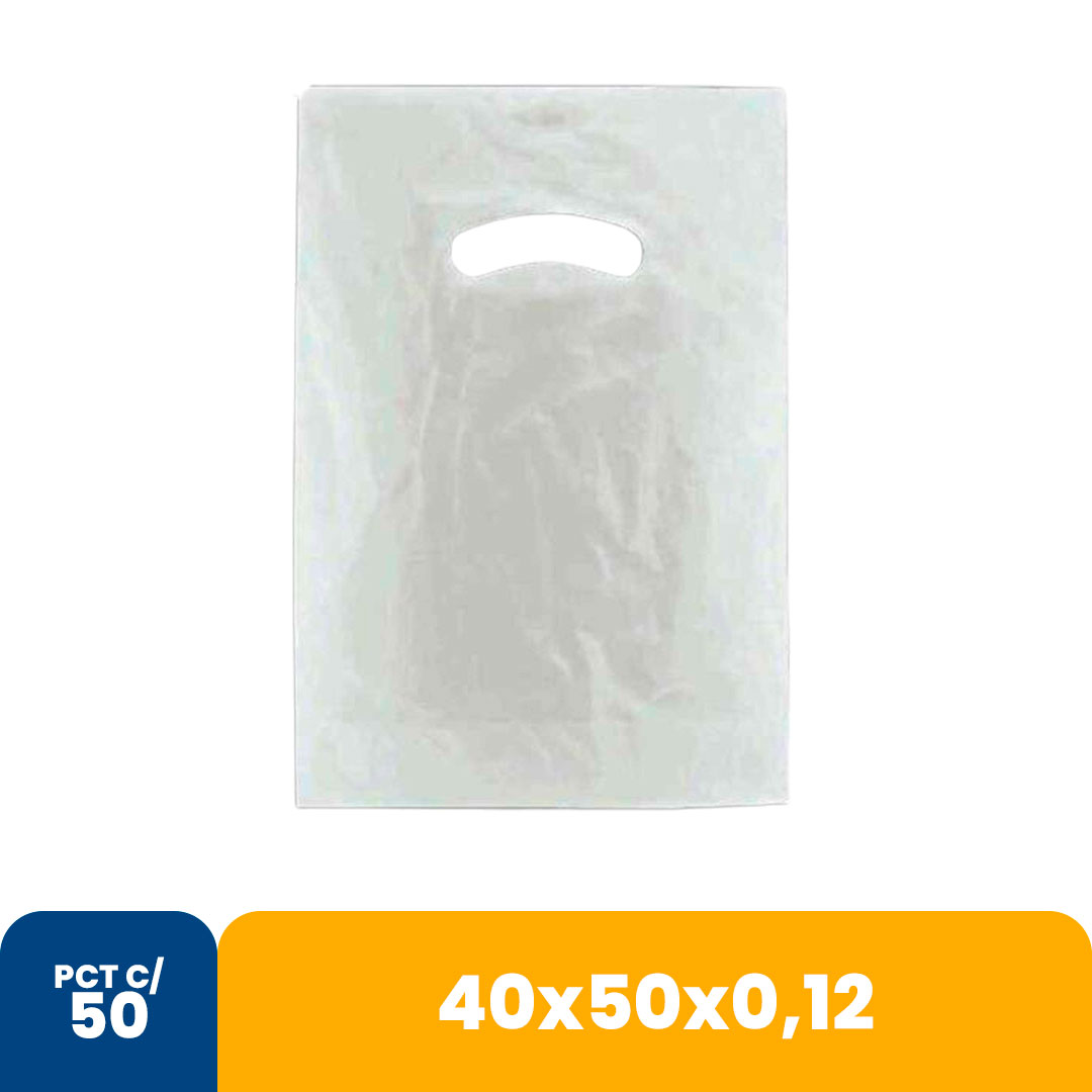 Imagem do produto Sacola Color 40 X50 X0,12 Alca Vazada C/50 - Branco