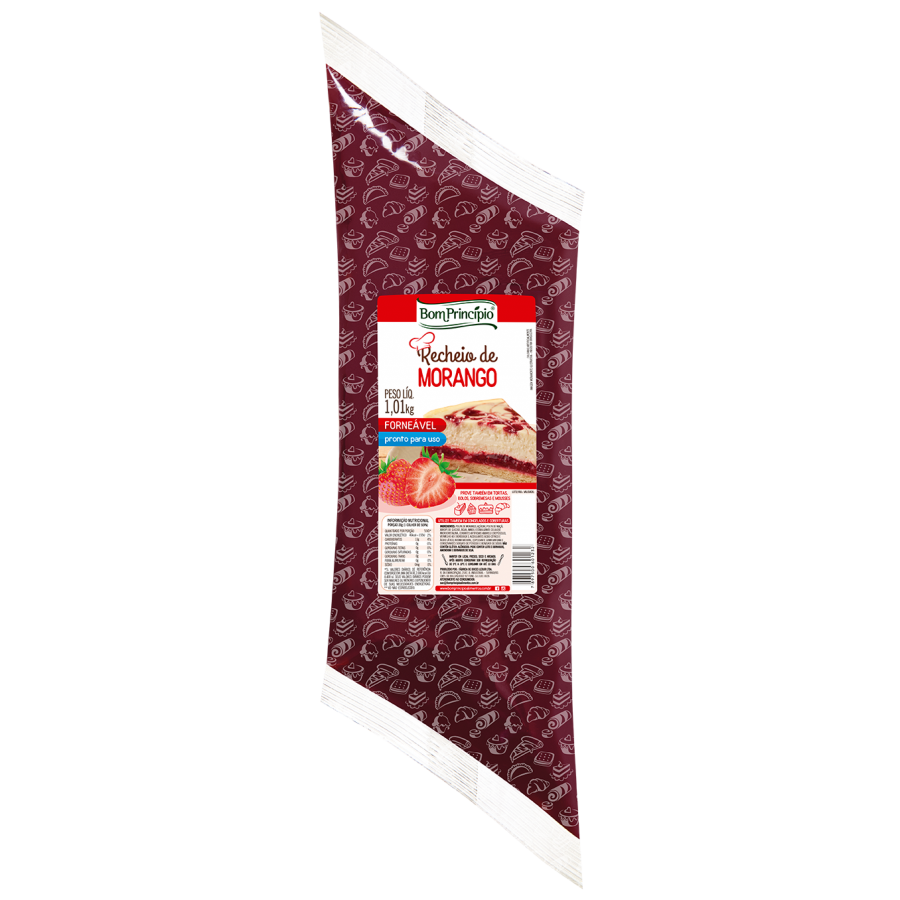 Imagem do produto Recheio E Cobertura Bom Principio 1,01Kg - Chocolate Branco / Morango