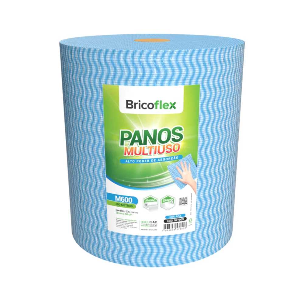 Imagem do produto Pano Multiuso Com 600 Panos 28x240m Bricofl - Azul