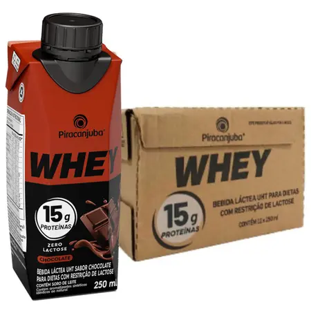 Imagem do produto Bebida Whey S/lactose Piracanjuba 250ml - Chocolate