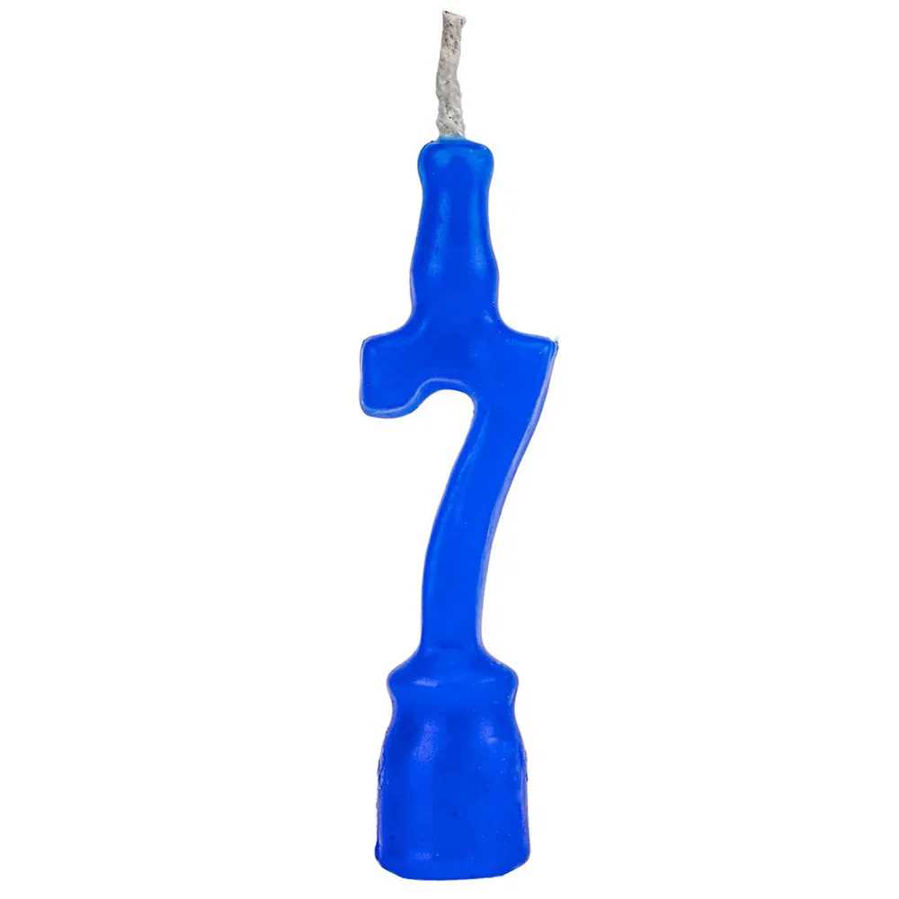Imagem do produto Vela Aniversario Teimosa N7 Regina - Azul