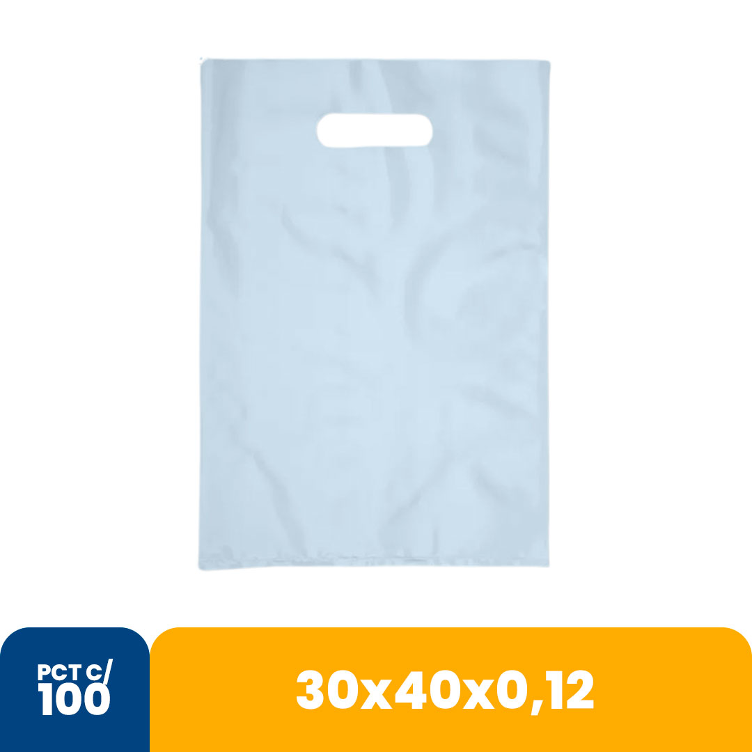 Imagem do produto Sacola Color 30x40x012 Alca Vazada Com 100 - Transparente