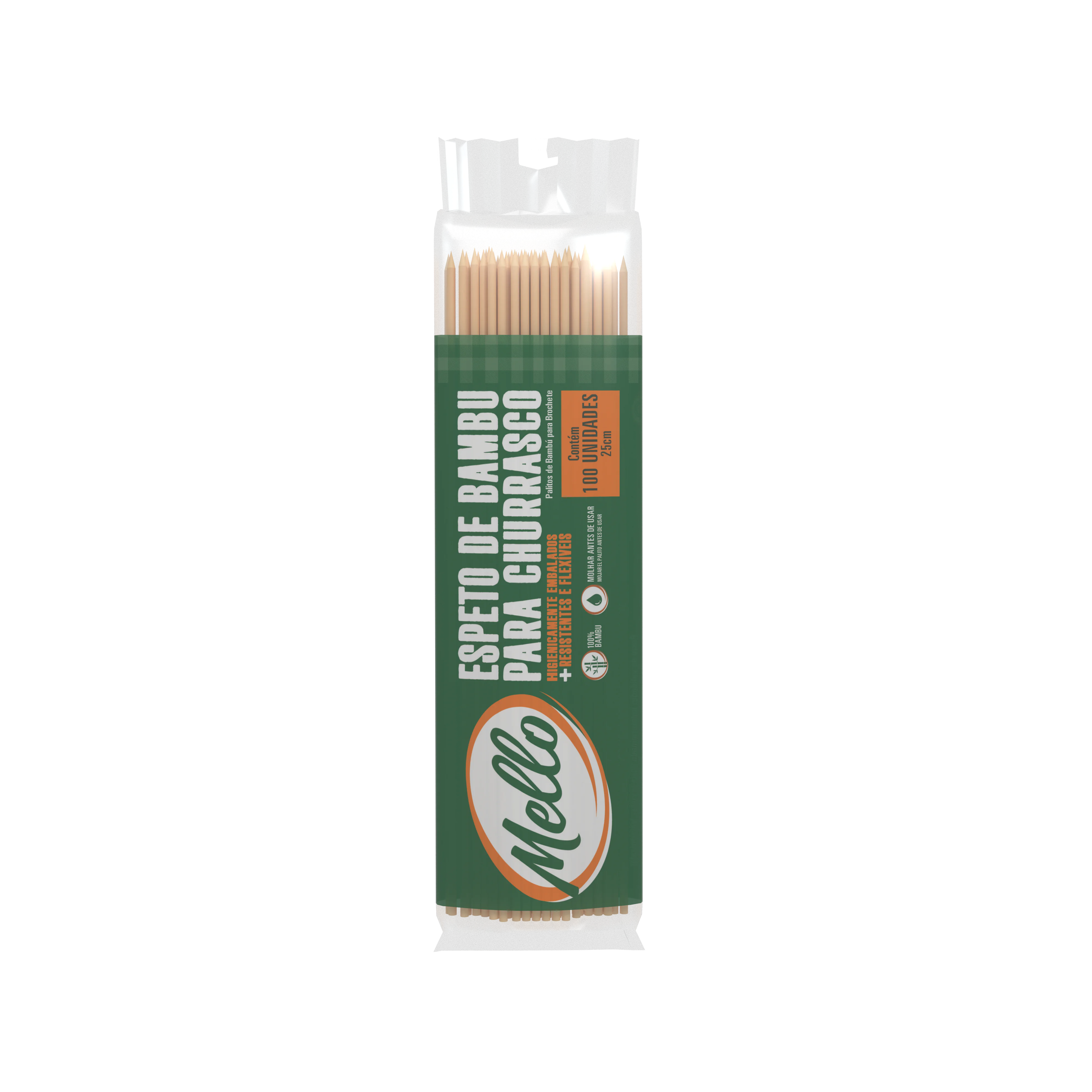 Imagem do produto Espeto Bambu 25cm Mello C/100 Un