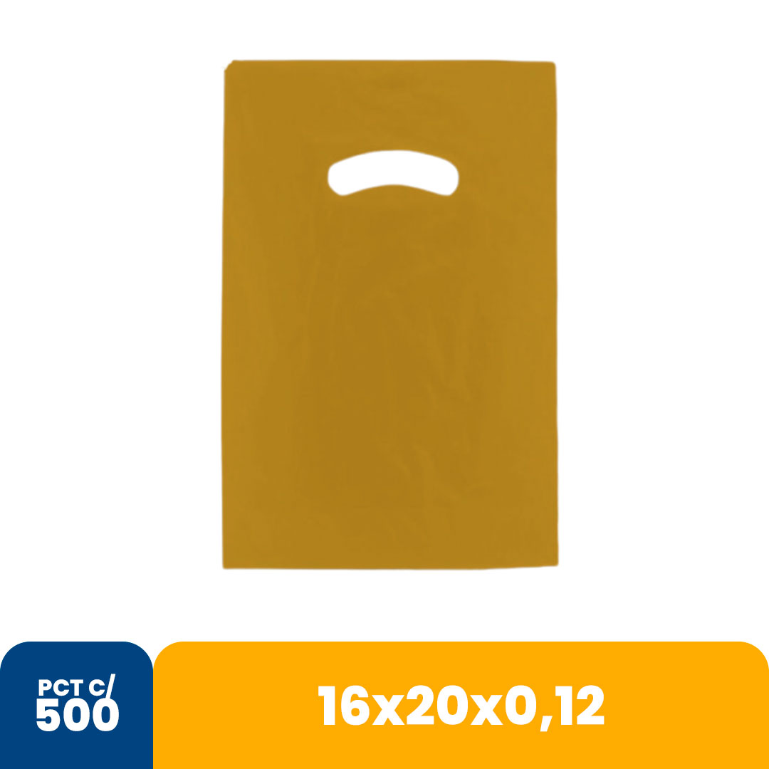 Imagem do produto Sacola Color 16 X20 X0,12 Alca Vazada C/500 - Ouro