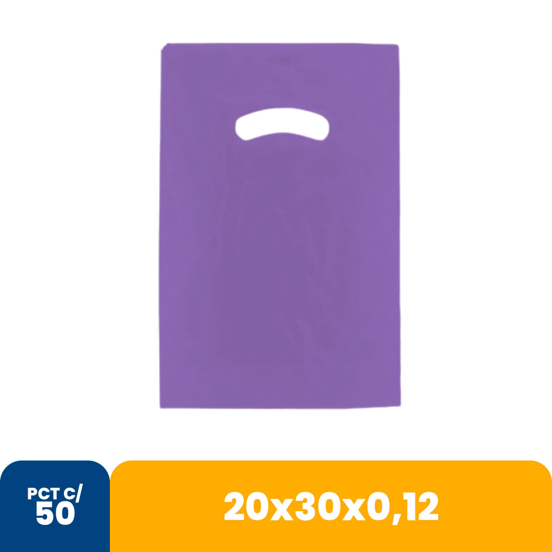 Imagem do produto Sacola Color 20 X30 X0,12 Alca Vazada C/500 - Lilas