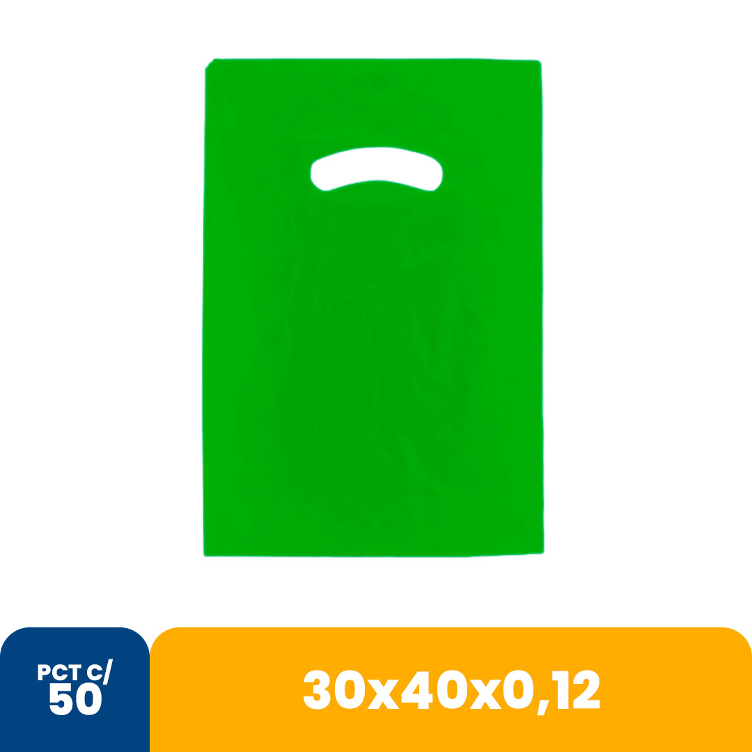 Imagem do produto Sacola Color 30 X40 X0,12 Alca Vazada C/50 - Verde