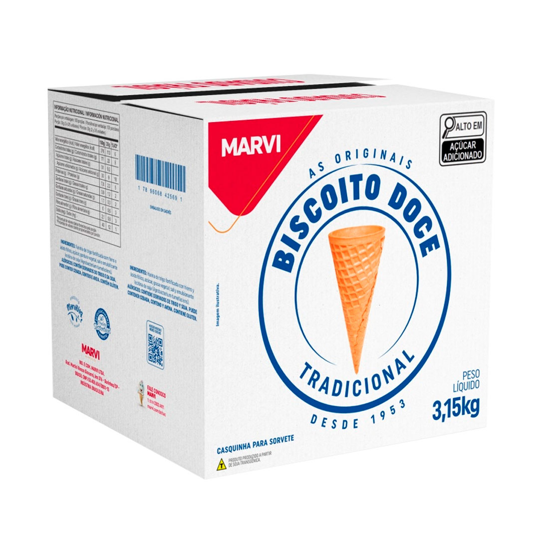 Imagem do produto Casquinha B Doce para Cones Marvi - Baunilha