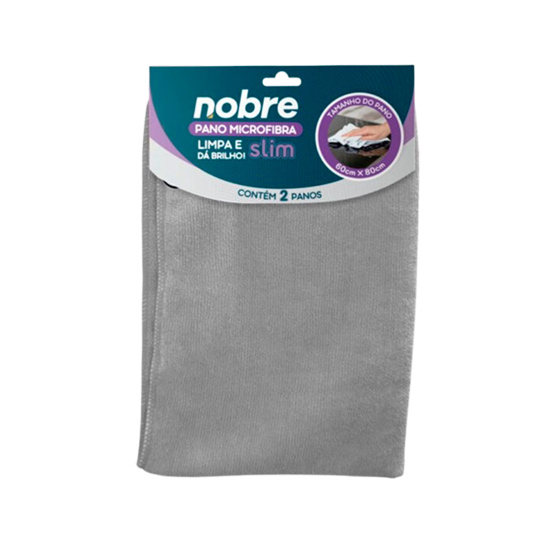 Imagem do produto Pano Microfibra 60 X80 Nobre C/2 Un - Cinza