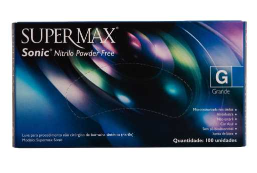Imagem do produto Luva Nitrilica G Supermax 10X100 - Azul Cobalto