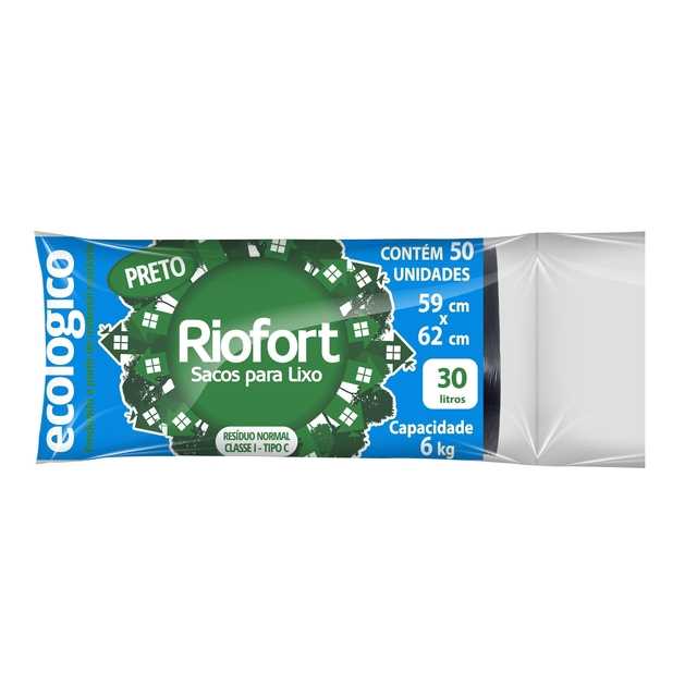 Imagem do produto Saco Lixo Rioplastic Preto 30L C/50 Un
