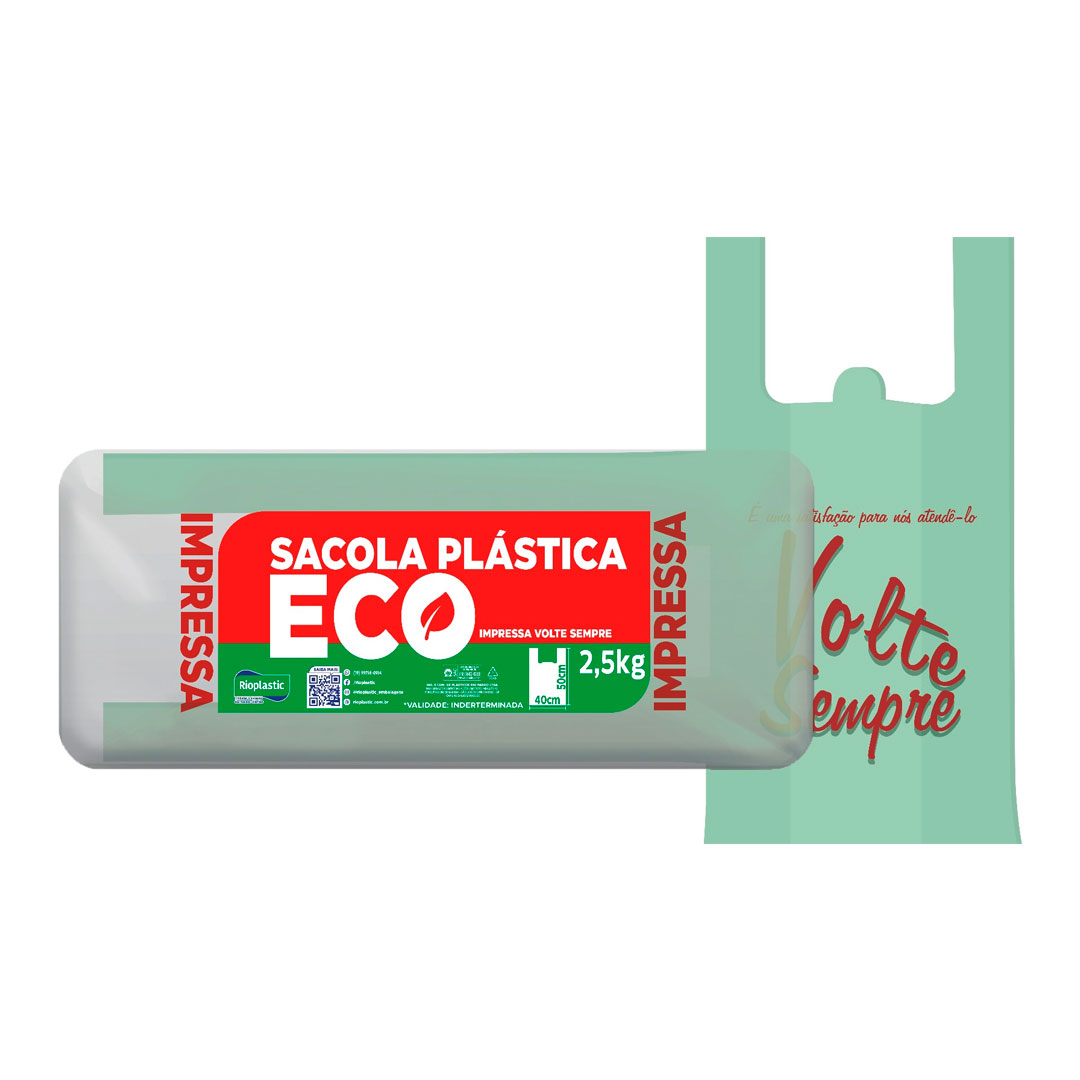 Imagem do produto Sacola Rioplastic 40x50 Eco Volte Sempre - Verde