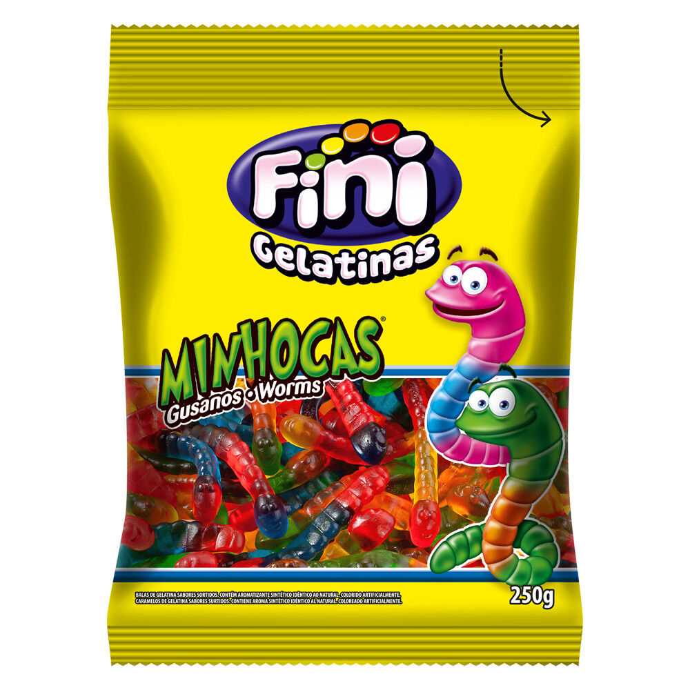 Imagem do produto Bala De Gelatina Fini 250g - Minhoca