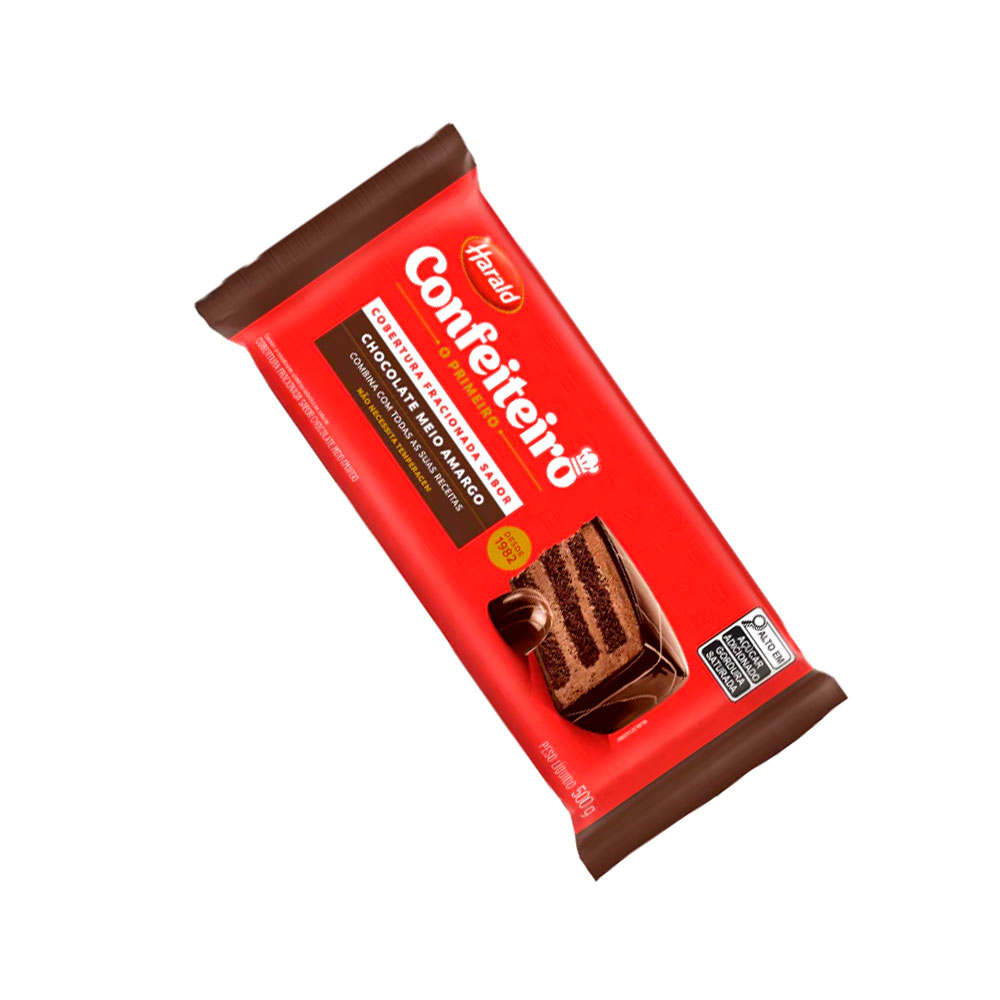 Imagem do produto Cobertura Barra Harald Confeiteiro 500 G - Meio Amargo