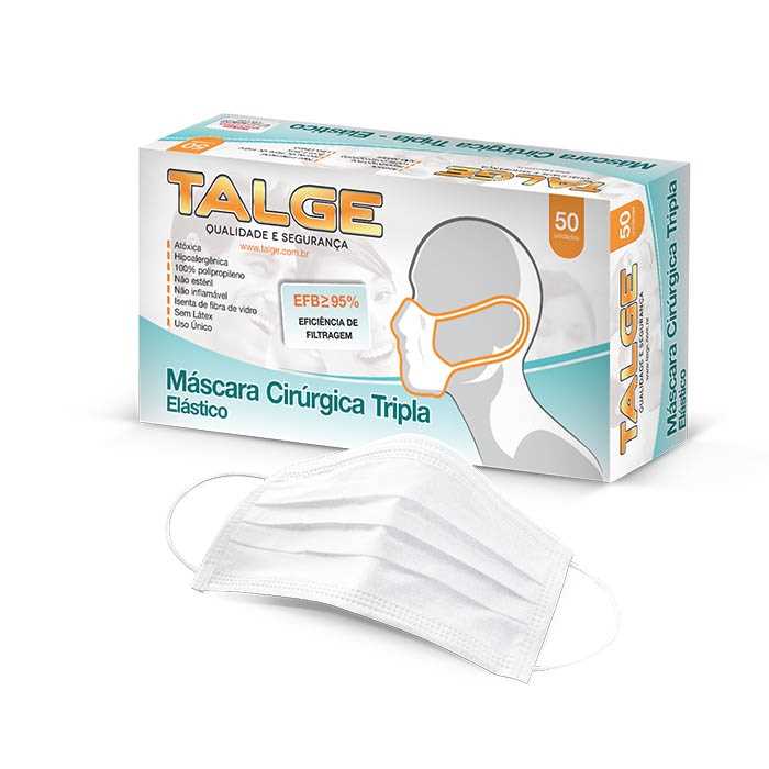 Imagem do produto Mascara Tripla Tnt Talge Branca 50x50