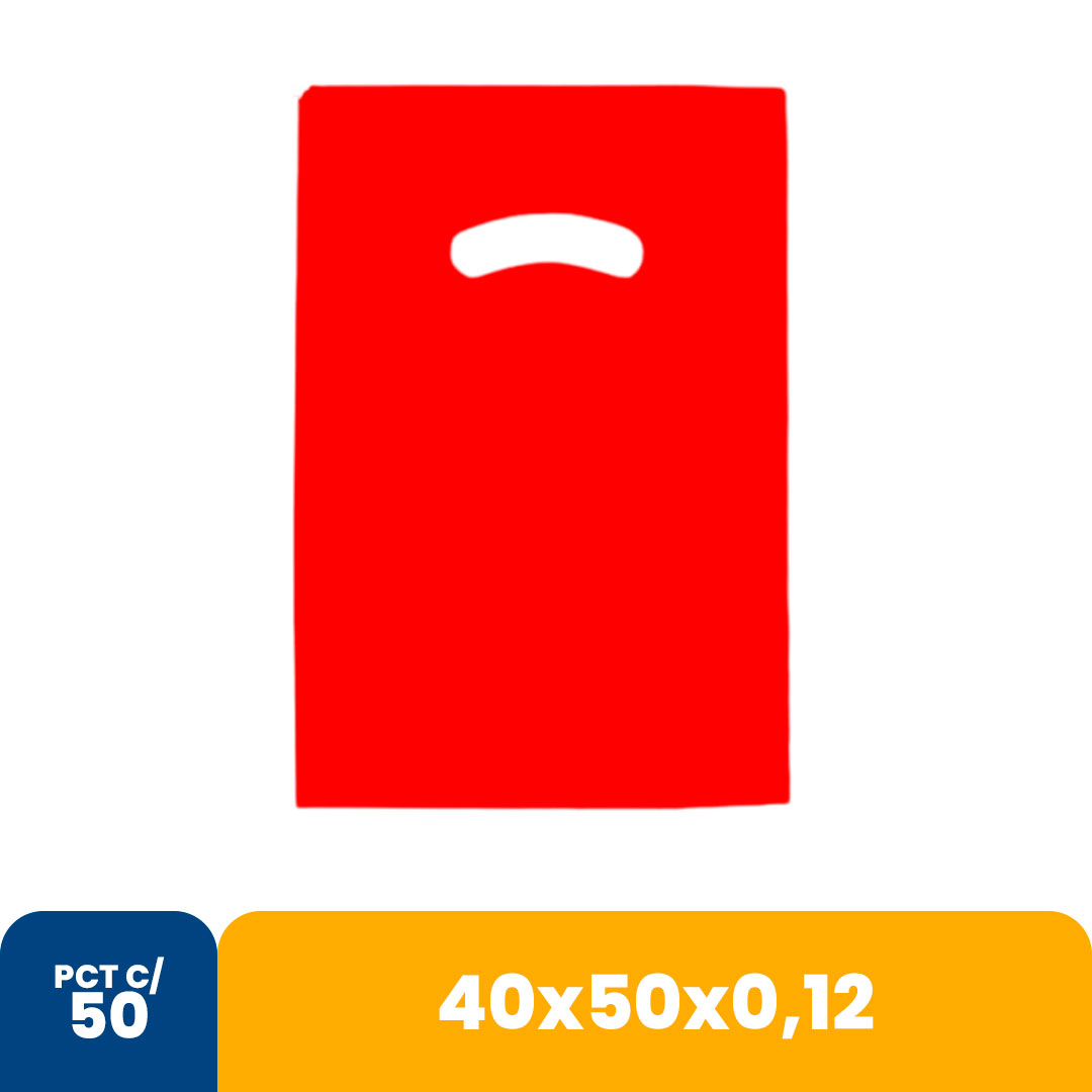 Imagem do produto Sacola Color 40 X50 X0,12 Alca Vazada C/50 - Vermelho