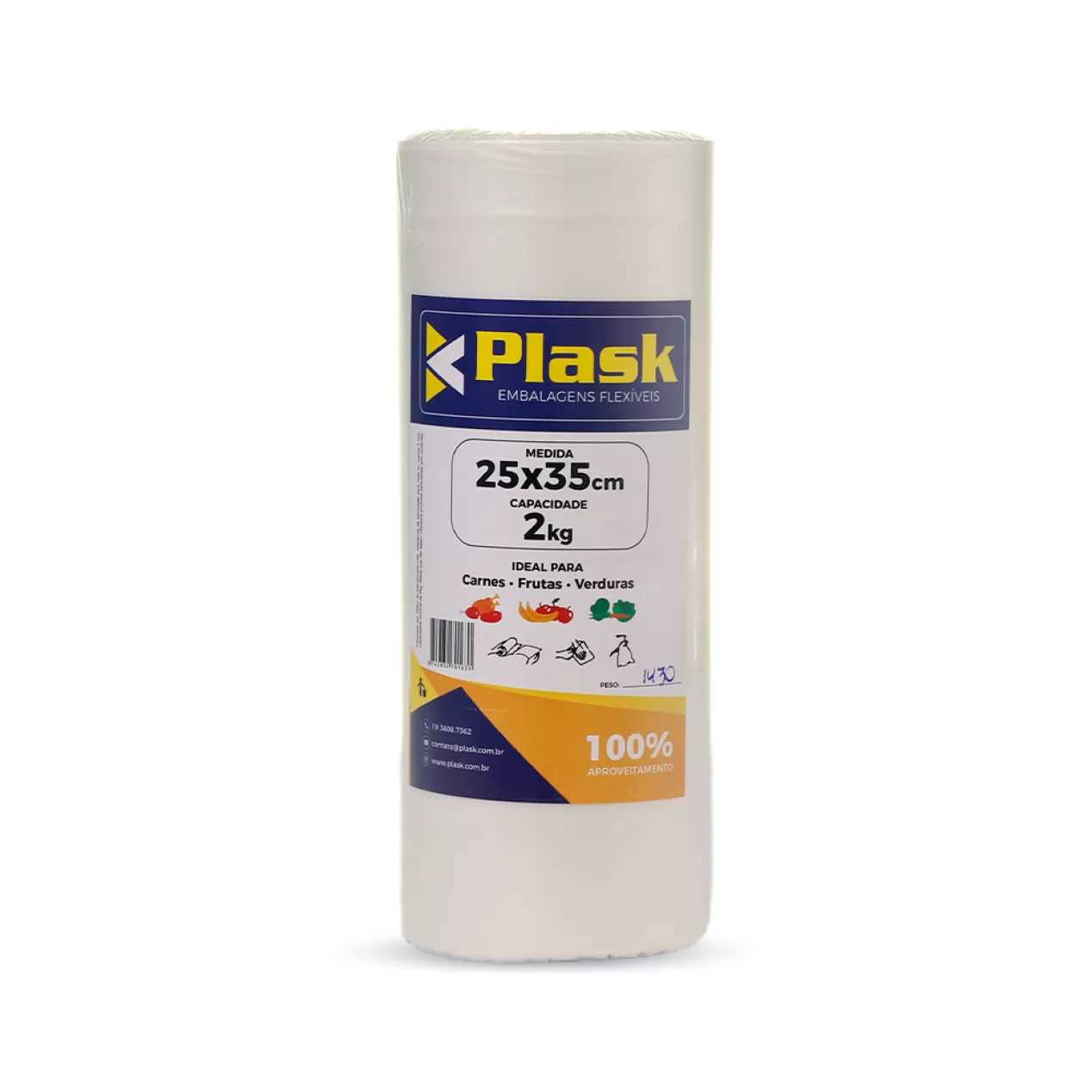 Imagem do produto Bobina Picotada Plask 25X35X0,004 Kg