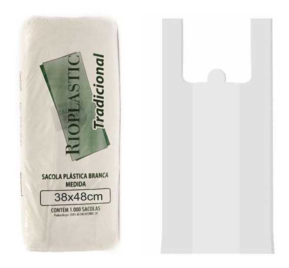 Imagem do produto Sacola Rioplastic 38X48 Branca C/1000 Un - Tradicional
