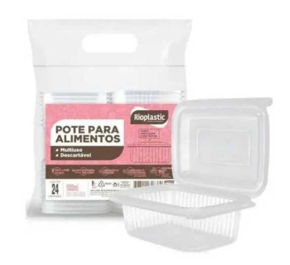 Imagem do produto Pote Retangular C/Tampa 1000ml 6X24 Rioplastic
