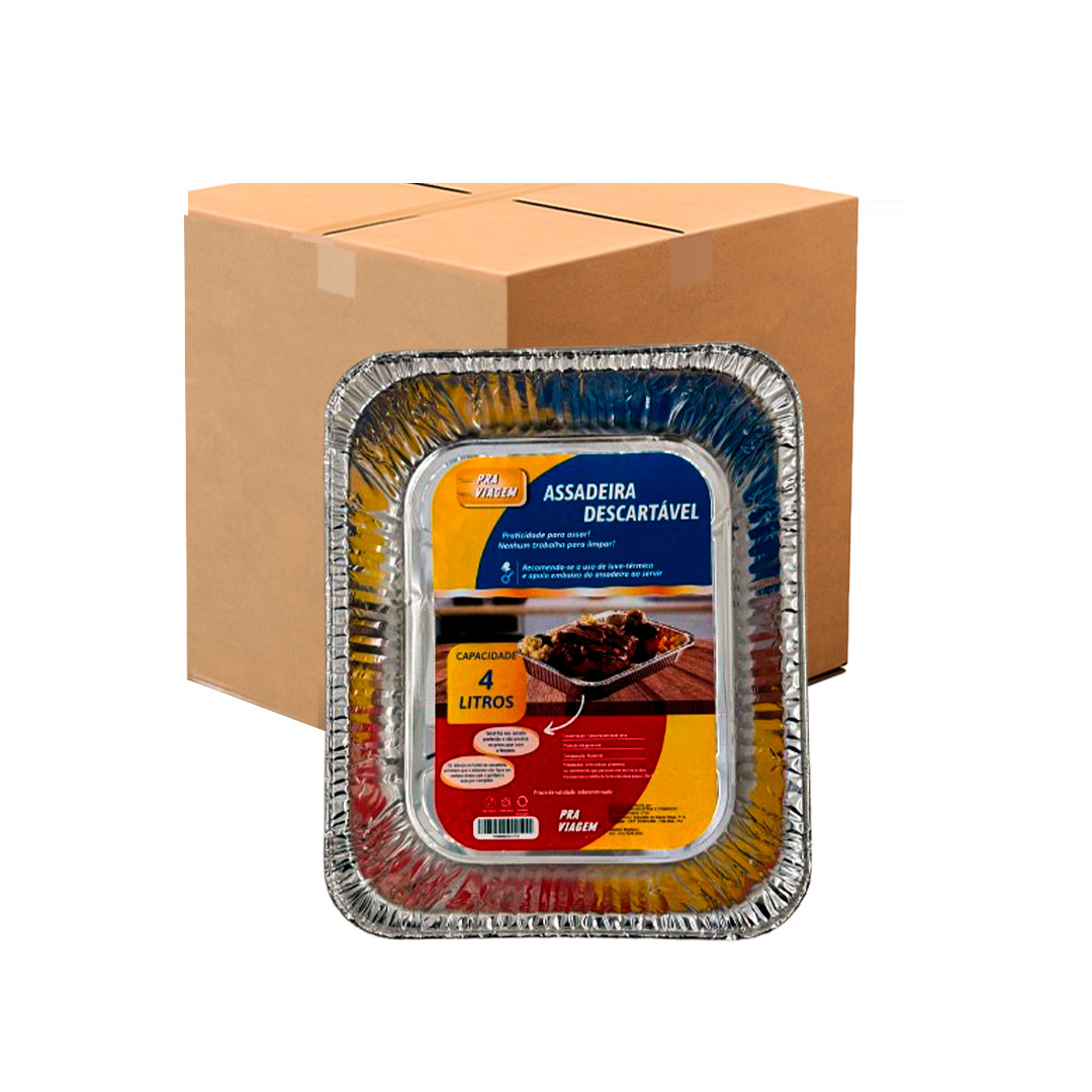 Imagem do produto Assadeira Pra Viagem Retangular 4 L C/20 Un